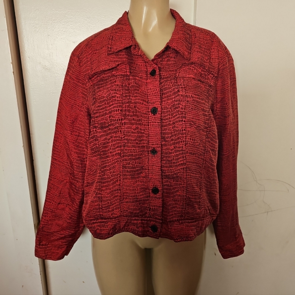 Red Textured Women's Jacket